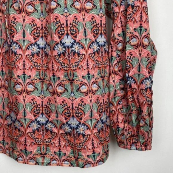 NWT J.Crew x Liberty S Blouse Floral May Nouveau Print Red Pink Tie-Neck - Picture 9 of 13